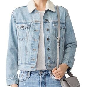 Rebecca Minkoff Clark Denim Vintage Washed Jacket With Stud Size XL
